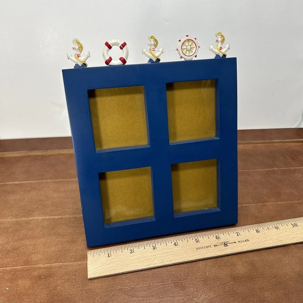 Nautical Blue Wood Window Shaped 2.5